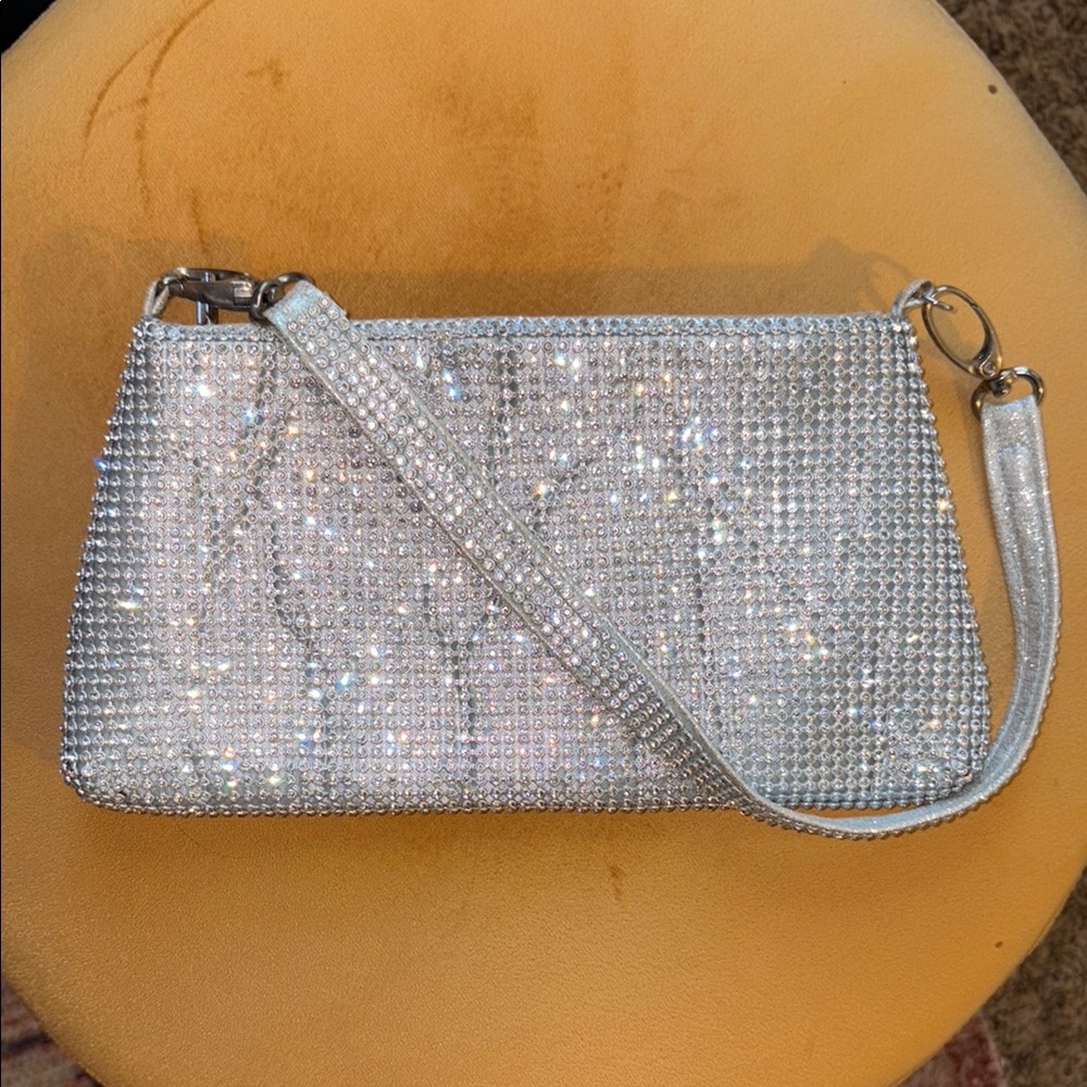 Silver Crystal Embellished Women's Bag